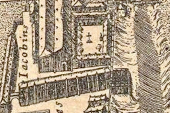 Ancien plan montrant l'ancien couvent des Jacobins
