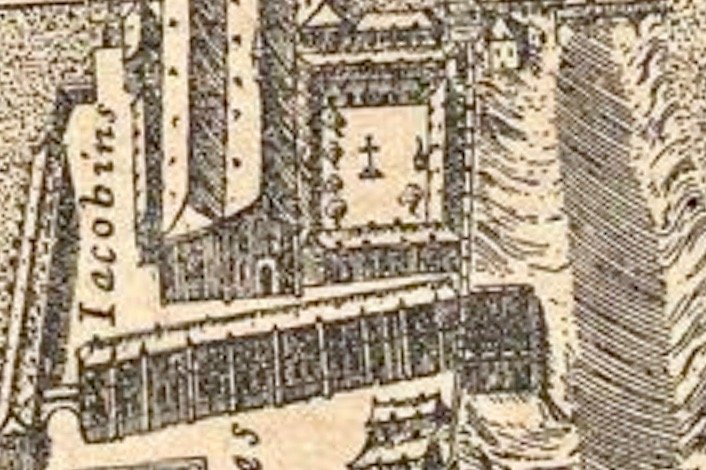 Ancien plan montrant l'ancien couvent des Jacobins